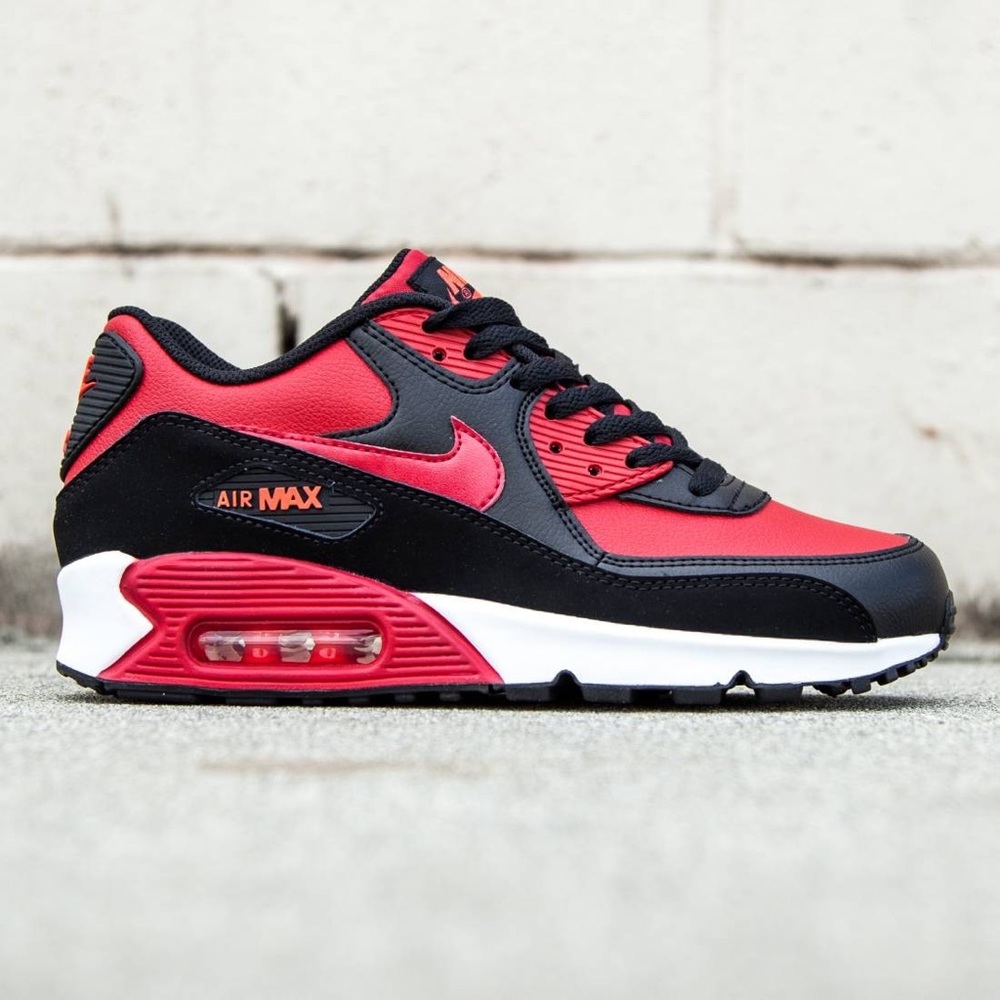 Nike Air Max 90 LTR Leather GS Gym Red Black 724821-601